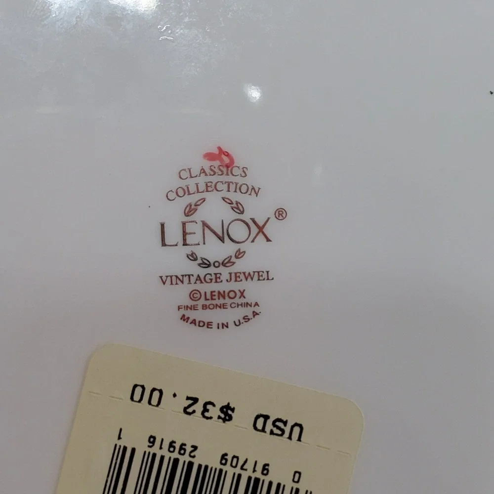 Lenox Vintage Jewel Salad Plates Set of 5 White  Gold  Fine China